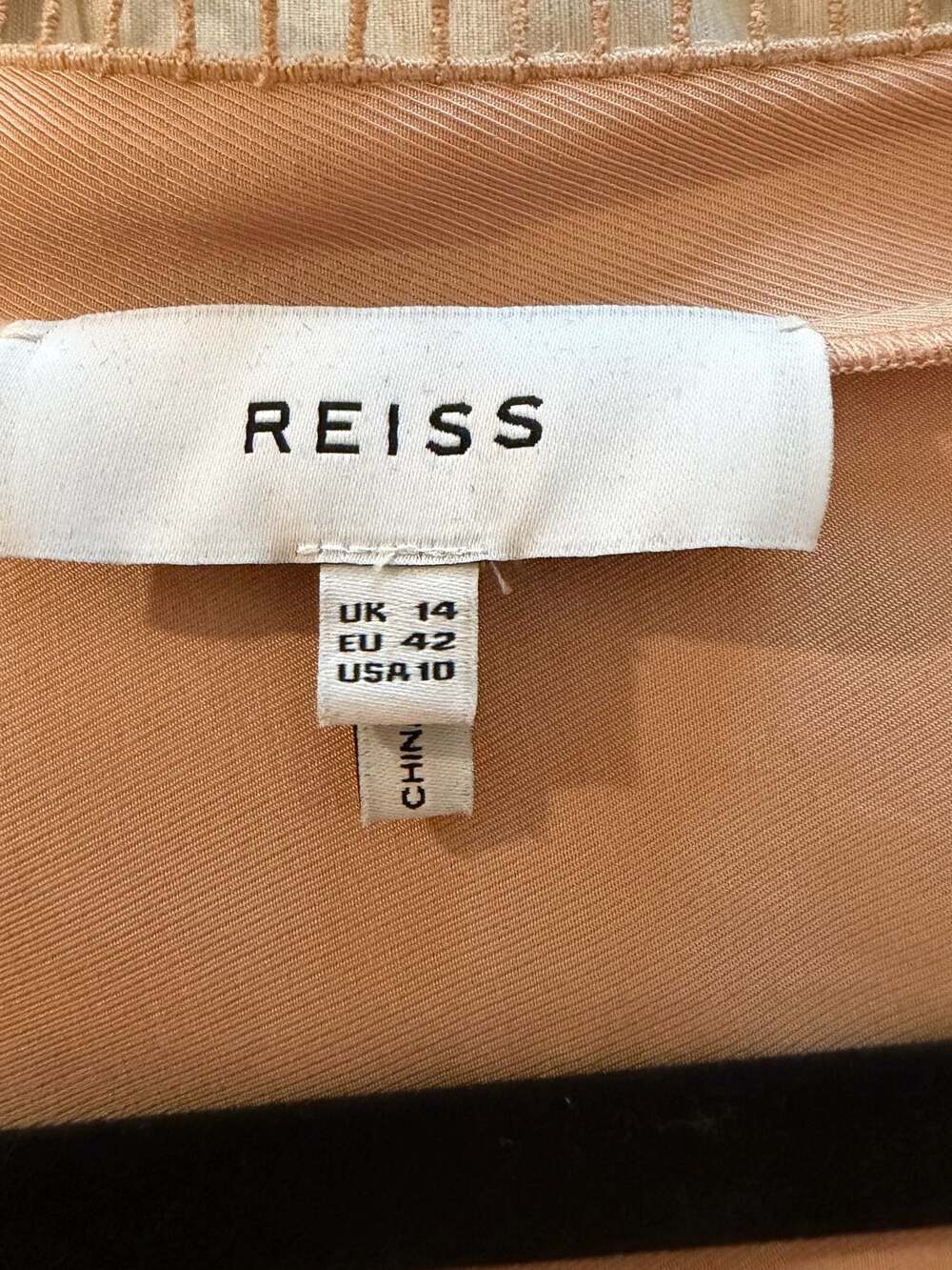 Reiss Ladder Trim Detail Flippy Dress Nude Size 10 - Picture 8 of 9